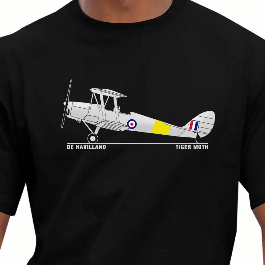 

New Brand-Clothing T Shirts Hip-Hop Simple Splicing Tee Tops Shirt Aeroclassic De Havilland Tiger Moth Summer Tops Tees T Shirt