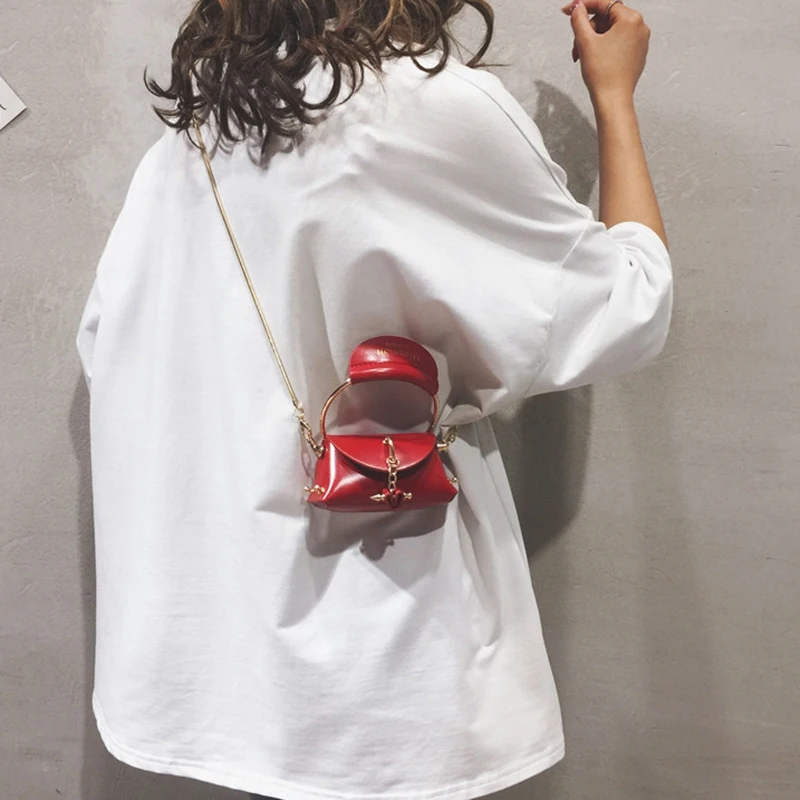 Женская сумка с металлическим кольцом и ручкой Милая Мини Сумка тоут цепочкой