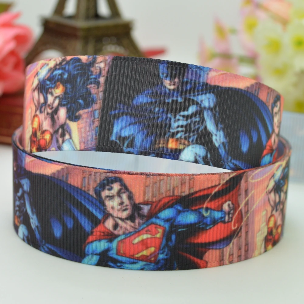 DUWES 7/8 &quot22 мм Бэтмен Бэтгерл логотип Печать grosgrain ленты волос бант ручной работы