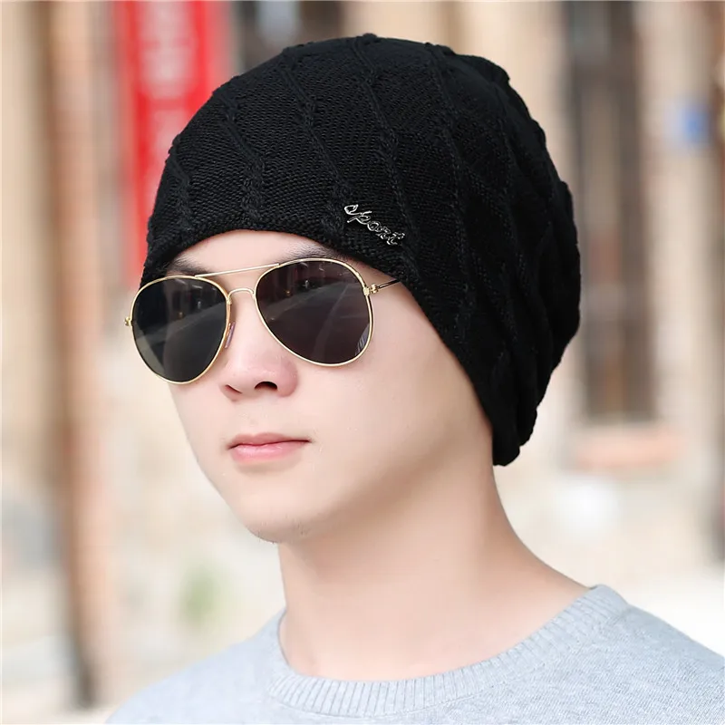 Xthree Winter Men's Skullies Beanies Knitted Hat Caps Lining Keep warm Male Gorras Bonnet Hats For Men Women | Аксессуары для