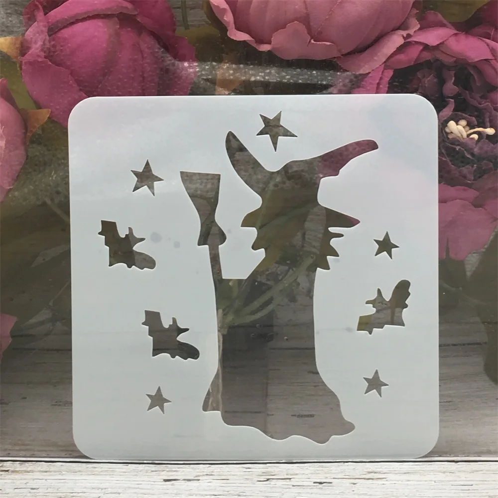 13*13 см волшебная метла ведьмы звезды Хэллоуин DIY слойные трафареты живопись