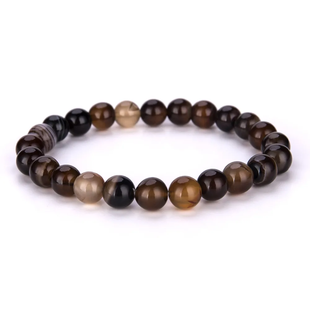 Женский и мужской браслет Noter из натурального агата многоцветный Шарм в виде