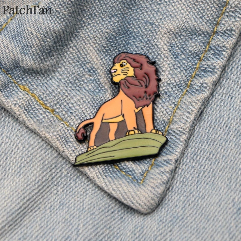 Patchfan Король Лев цинковый сплав галстук булавки значки para рубашка сумка Одежда Кепка рюкзак броши для обуви значки медали украшения A1597