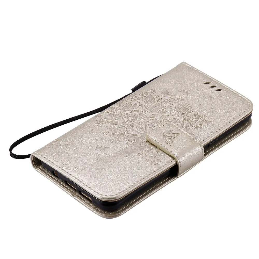 

New Cute Cartoon Tree and Cat Printing Wallet Flip Funda Coque Case For Samsung Galaxy A3 A310 A5 A510 A7 A710 2016 Back Cover