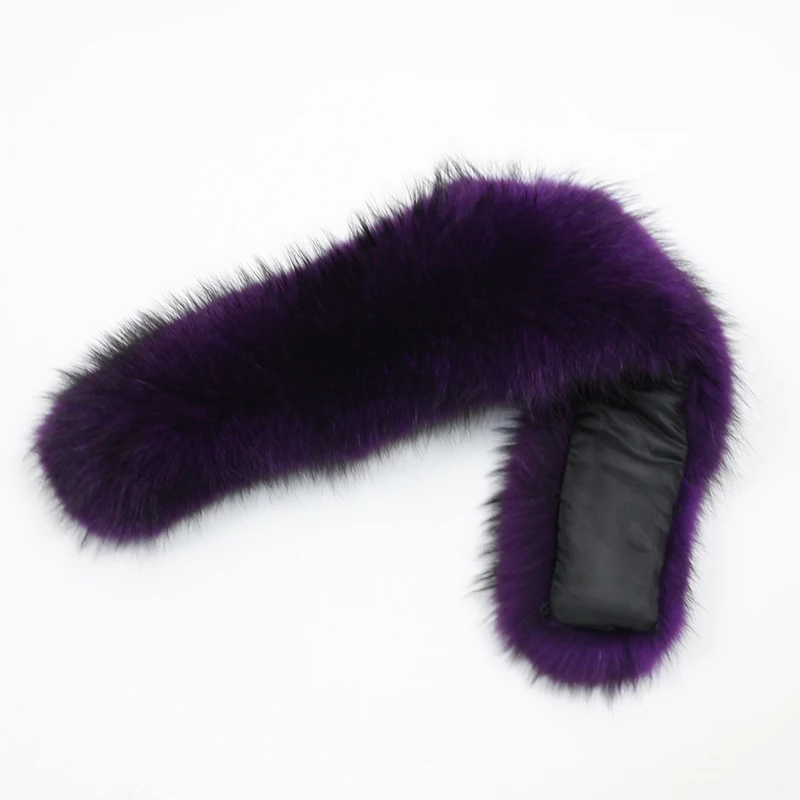 purple raccoon fur OFTBUY натуральный меховой воротник большой натуральный мех енота лисий мех - Цвет: purple raccoon fur