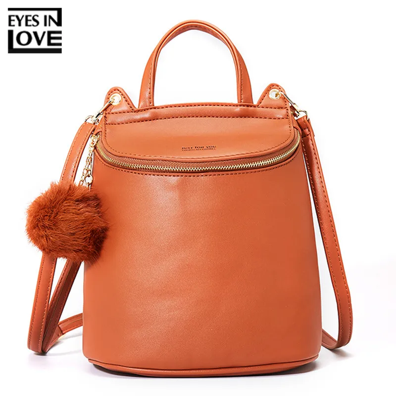 

2020 New Designer Fashion Women Backpack Multi-Function Fur Tassel Leather Small Backpack Female Ladies Shoulder Bag Girl Brand
