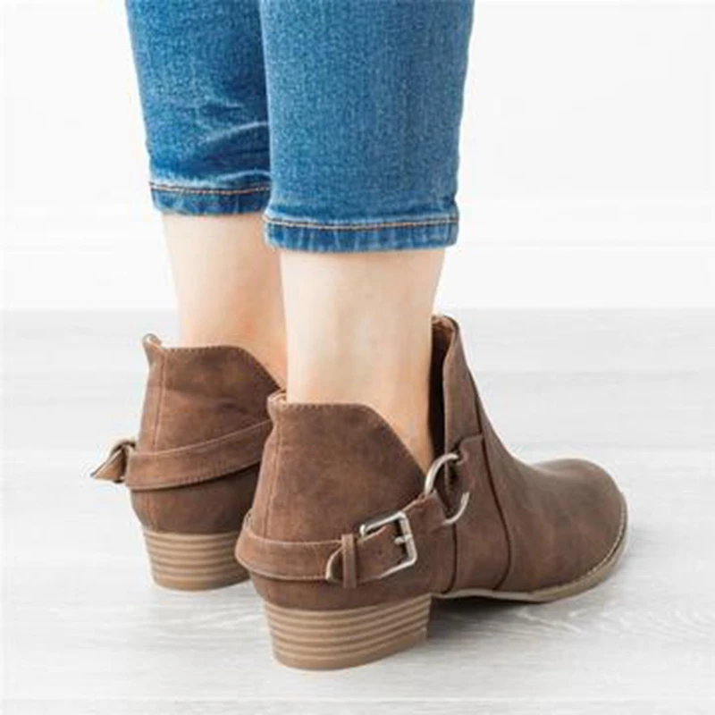 LASPERAL/Женская обувь ботинки в стиле ретро на каблуке женские повседневные без