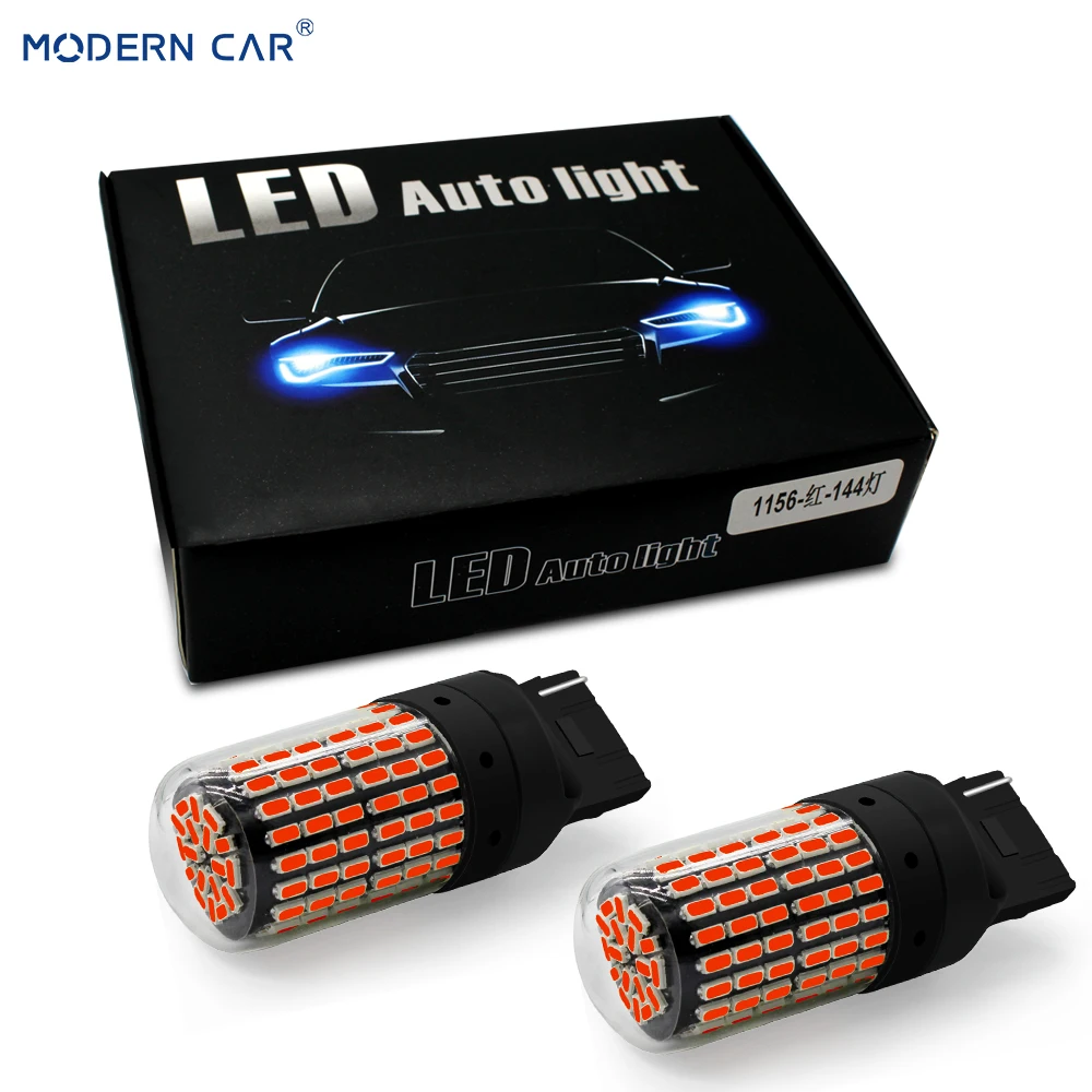 Современный автомобильный T20 7440 W21W светодиодный лампы 3014 144smd светодиодный CanBus 1156 BA15S P21W BAU15S PY21W светодиодный светильник для автомобилей сигнала поворота светильник желтый