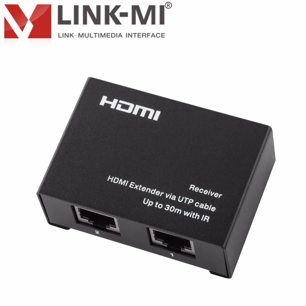 LINK-MI EX30 30 М 3D HDMI удлинитель передатчик и приемник HDMI сигнал 1080p до 30 м через двойной Cat5e/6 кабель с ИК-управлением