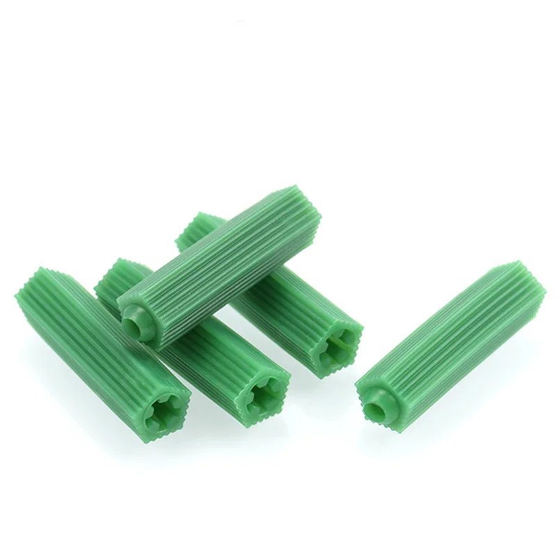 

200pcs Green Masonry Screw Fixing Wall Anchor Expansion Tube Drywall Plastic Anchor Wall Plug Masonry Drill Dry M6 M8