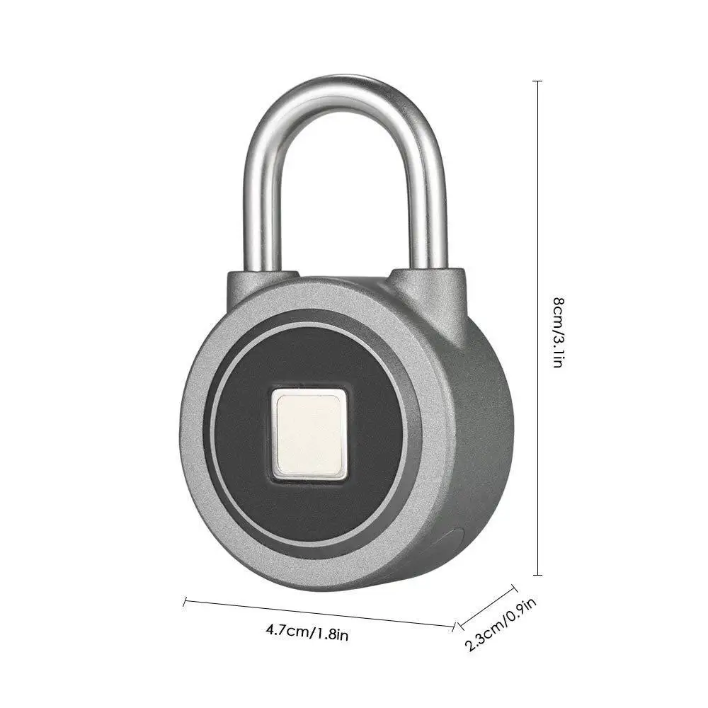 Portable Mini Bluetooh Fingerprint Lock USB Rechargeable Smart Padlock Waterproof Anti-Theft Electronic | Безопасность и защита