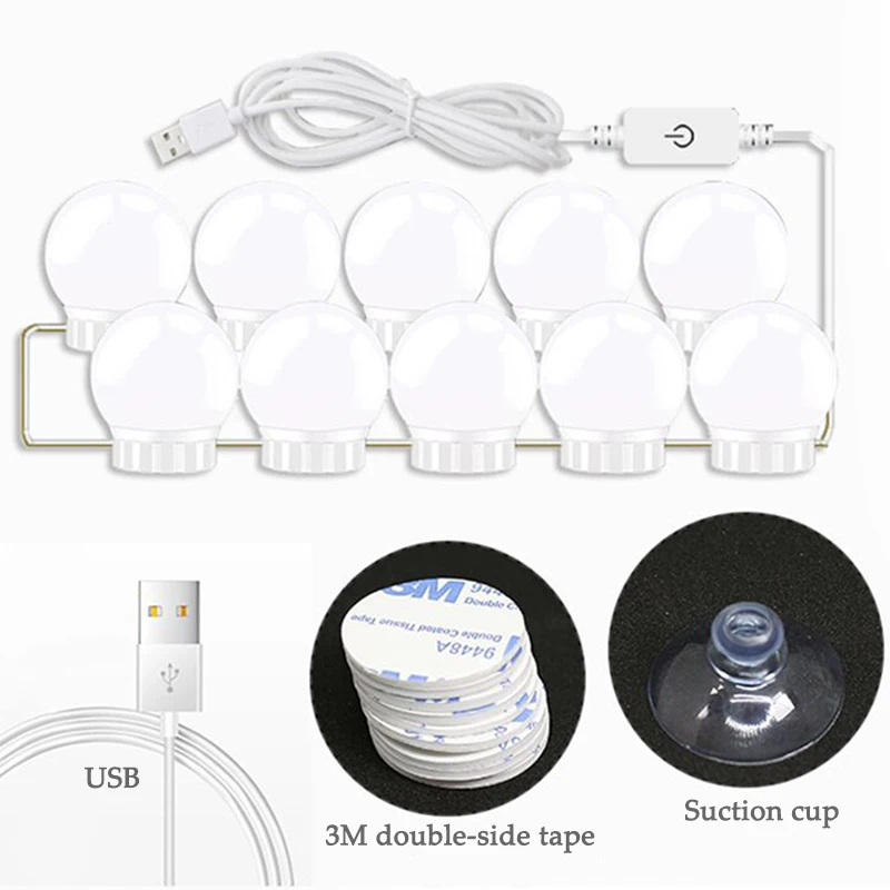 10 шт./14 шт. светодиодный лампы для зеркала макияжа голливудский светильник