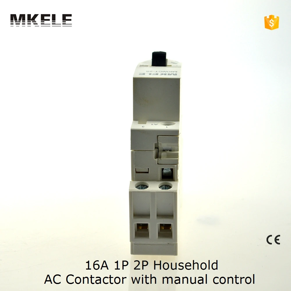 MKWCT-16M 1no+1nc 220/240V Coil 16A 2 Poles 2P Household Module AC Contactor AC250V with manual control | Обустройство дома