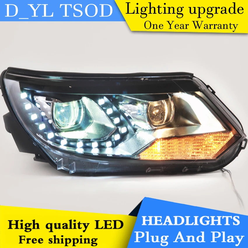 

Car Styling LED Head Lamp for VW Tiguan headlights 2013-2016 VW Tiguan led headlight led drl H7 hid Q5 Bi-Xenon Lens low beam