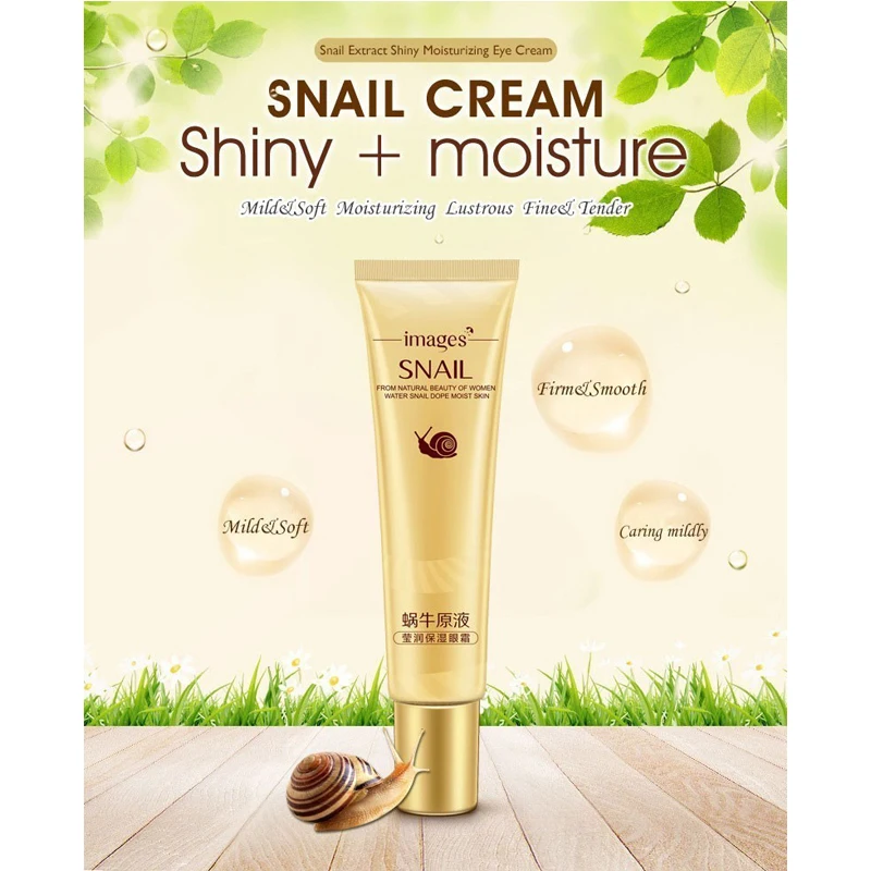Изображения Snail Essence крем для глаз увлажняющий темные круги удаляет мешки капли