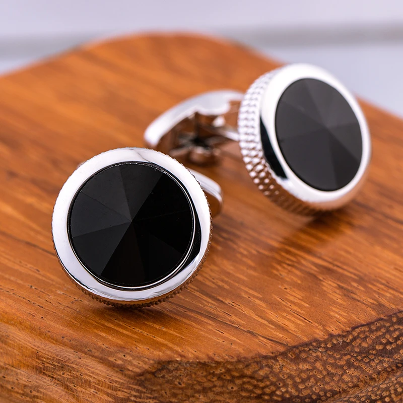 Мужские запонки на пуговицах KFLK французские черные высококачественные для