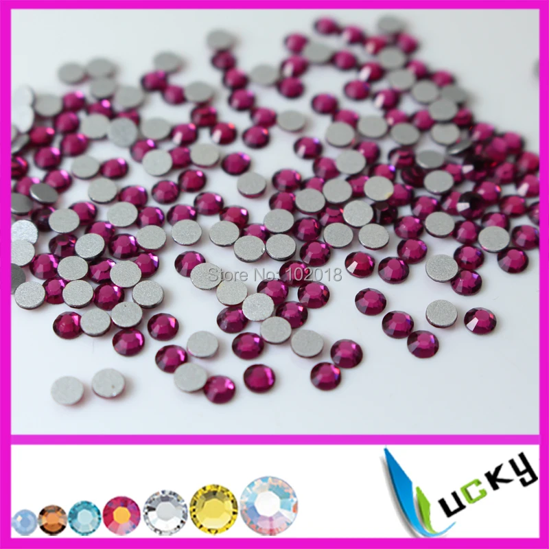 Стразы без горячей фиксации цвета фуксии с плоской задней поверхностью все