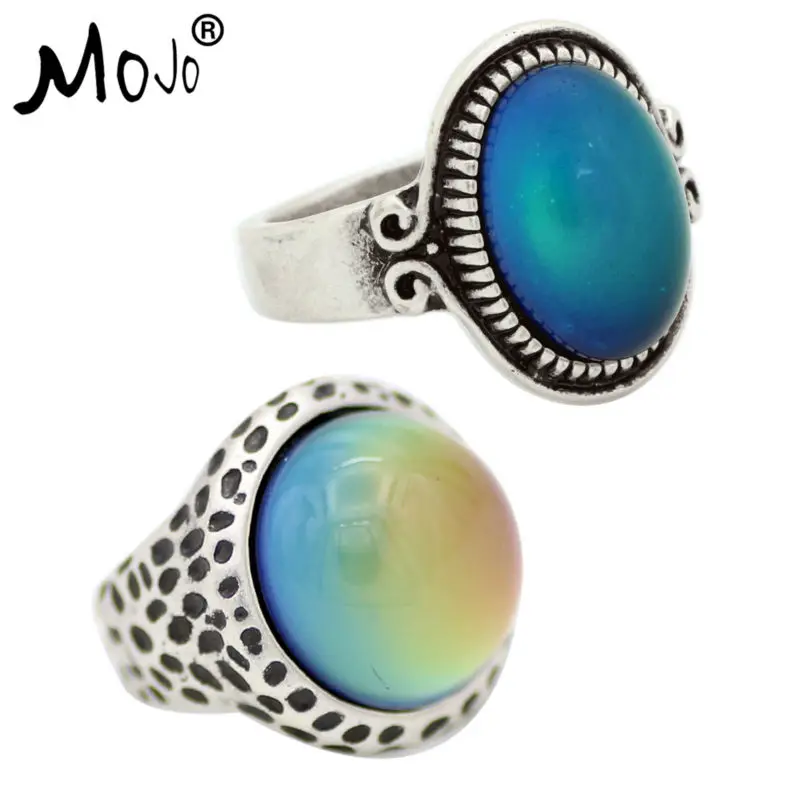 

2PCS Vintage Ring Set of Rings on Fingers Mood Ring That Changes Color Wedding Rings of Strength for Women Men Jewelry RS009-049