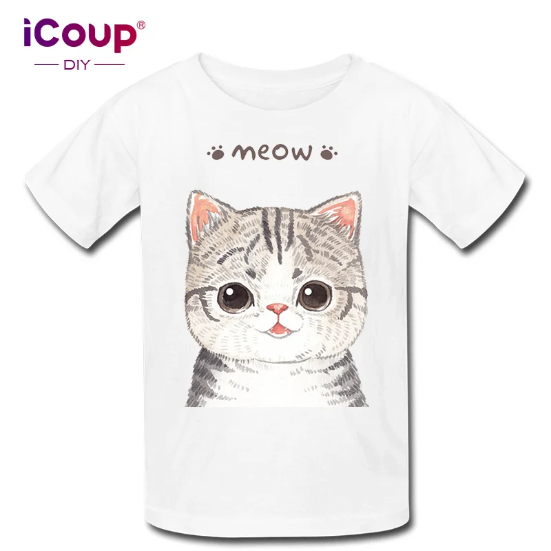 ICoup Детский мультфильм Китти 100% хлопок короткий рукав|Мужские футболки| |