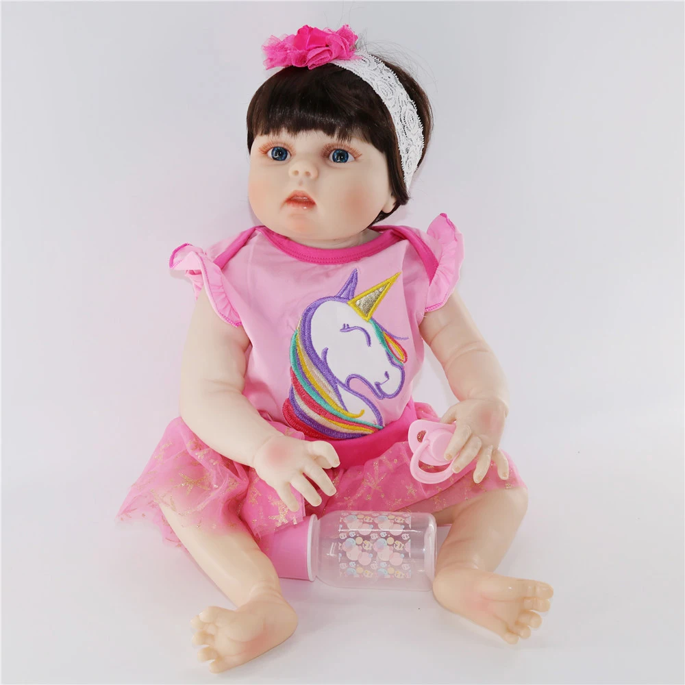

DollMai real baby full silicone reborn dolls toys 23"57cm newborn girl alive bebe bonecas reborn corpo de silicone doll gift