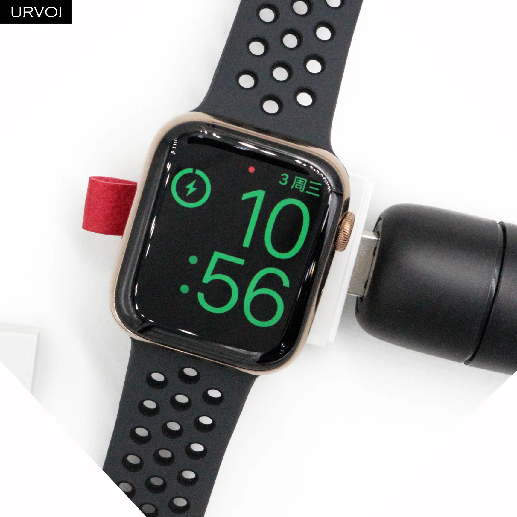URVOI зарядное устройство для Apple Watch series 4 3 2 1 портативный беспроводной держатель для зарядки удобный Магнитный стенд 2 Вт вход USB разъем
