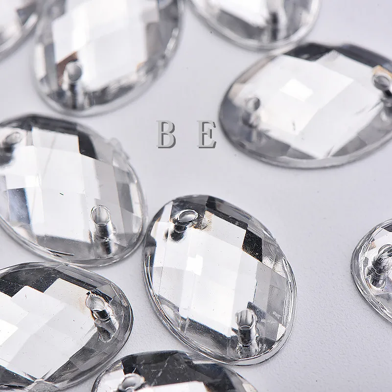 

500pcs/lot 10X14mm Clear Color Sewing On Acrylic Oval Shape Rhinestone Gems With Flatback for Clothes Shoes Dress