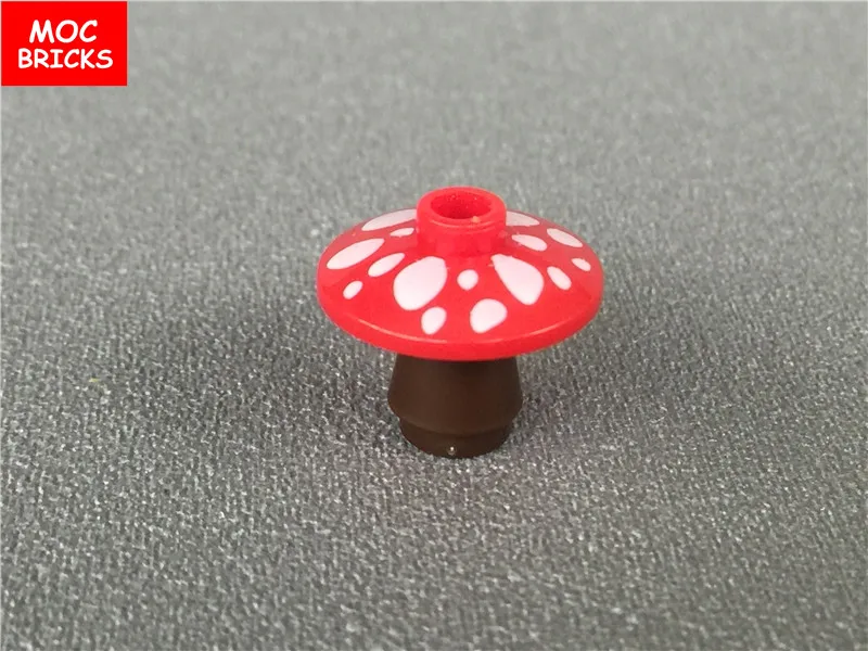 10pcs/lot MOC Bricks DIY Dish 2 x Inverted with Mushroom Spots Pattern &amp Cone 1 Top Groove Building Blocks kids gift | Игрушки и
