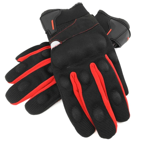 Мотоциклетные Перчатки Лето Guantes de la motocicleta перчатки полный палец мотоцикл Luvas экран сенсорный Велоспорт Гонки Спорт Защита - Цвет: 04Red