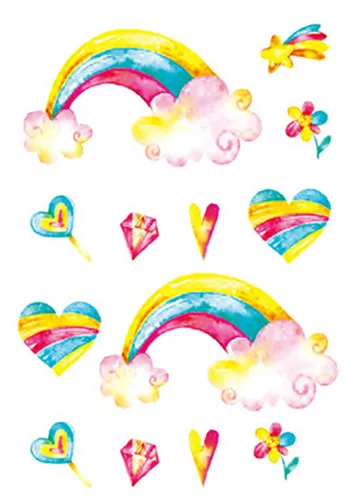 Водонепроницаемый временные фальшивые татуировки наклейки пачка цветов радуги