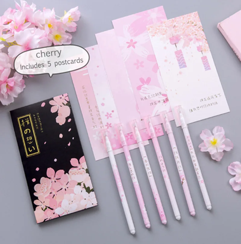 

Cherry Blossom Gel Pen Starry Cute Creative Cherry Blossom Gel Pen Girl Heart Student Super Cute Stationery MY221902-22190204