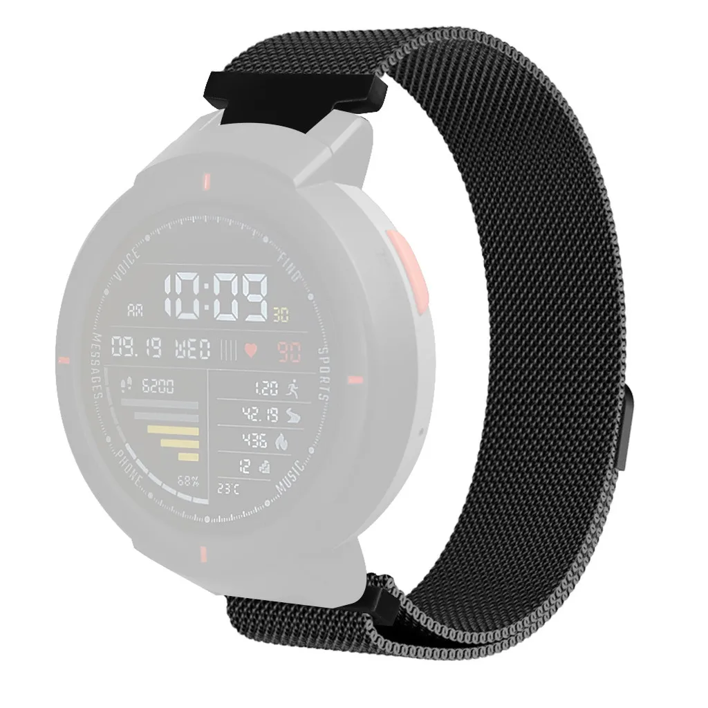 Черный Миланский магнитный браслет сменный ремешок для Huami Amazfit Verge Bluetooth спортивный водонепроницаемый смарт-ремешок для умного браслета - Цвет: Черный