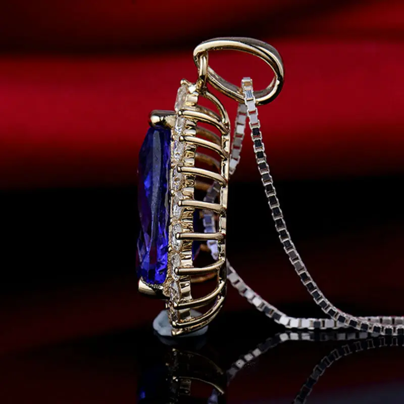 Желтая Золотая подвеска в виде груши 10x14 мм 14 карат натуральная искусственная