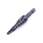 1 шт. спиральное ступенчатое сверло из быстрорежущей стали, размер 4-12 мм, сверло с шестигранным хвостовиком и черной обработкой поверхности