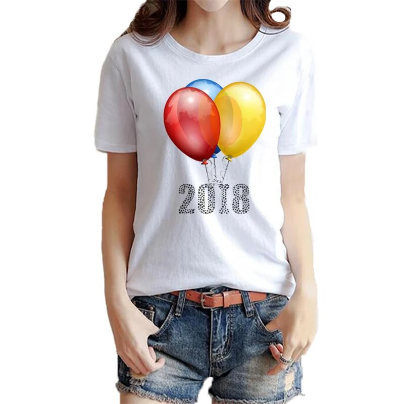 2018 женские футболки летняя Модная хлопковая Футболка с круглым вырезом и
