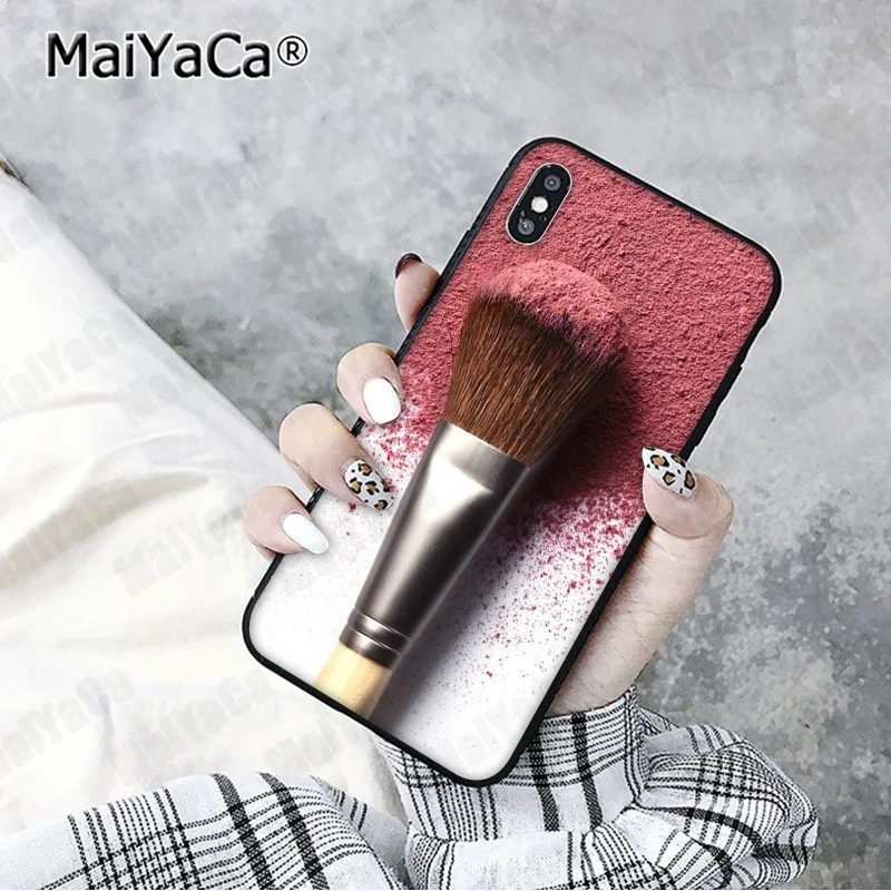 A6 MaiYaCa Красивая Девичья Кисть для макияжа Черная оболочка чехол для телефона iphone 11 pro 5Sx 6 7 7plus 8 8Plus X XS MAX XR - Цвет: A6
