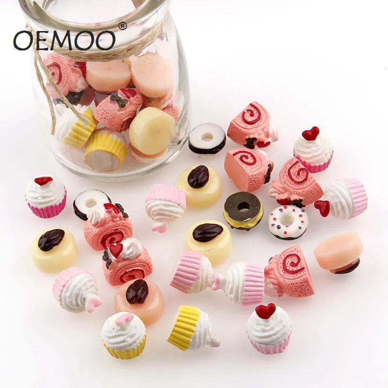 20 шт микс Торт Смола плоская спина кабошон крем хлеб еда для DIY Kawaii Ремесло