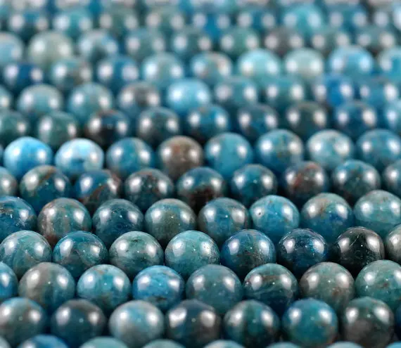 8MM Connoisseur Blue Apatite Gemstone Round Loose Beads 7.5 inch Half Strand (90182993-117) | Украшения и аксессуары
