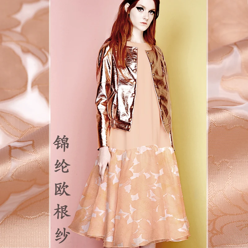 

Organza yarn jacquard fabric three-dimensional flowers clothing dress jacquard fabric wholesale jacquard polyester fabric cloth