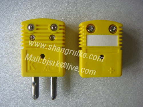 Разъем термопары OMEGA типа K штекер и разъем Femal желтого цвета круглый полый |