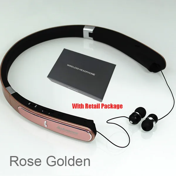 Rose Gold Retail Askmeer спортивные Bluetooth наушники шейные наушники гарнитура Беспроводные свободные складные наушники с микрофоном для iPhone Xiaomi - Цвет: Rose Gold Retail