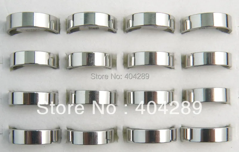 Wholesale 100pcs Cheap 6MM Flat Stainelss Steel Rings |