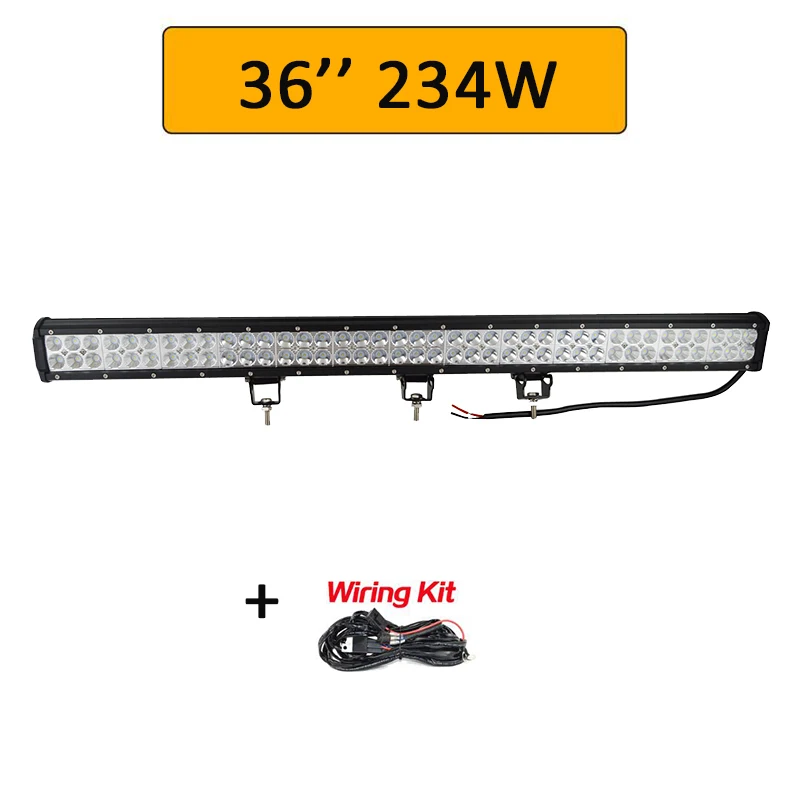 36in 234W wiring Auxtings 1" 17" 2" 23" 2" 36" 4" 12 Вт 144 Вт дюймовый внедорожный светодиодный светильник 12 в 24 В светодиодный рабочий светильник для Jeep 4WD грузовик 4x4 внедорожник - Цвет: 36in 234W wiring