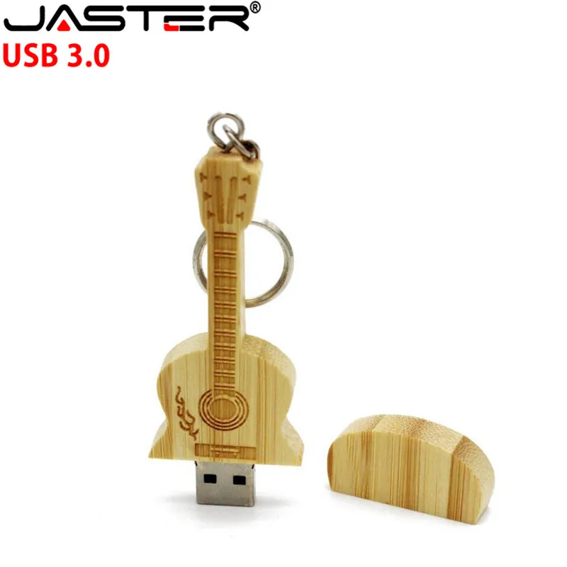 JASTER USB 3 0 (бесплатный логотип на заказ) ручка-накопитель в форме гитары деревянная