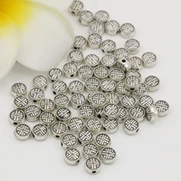 vintage style high grade silver color 100pcs 6mm hot sale rondelle abacus coin shape accessories spacers beads diy jewelryb2527