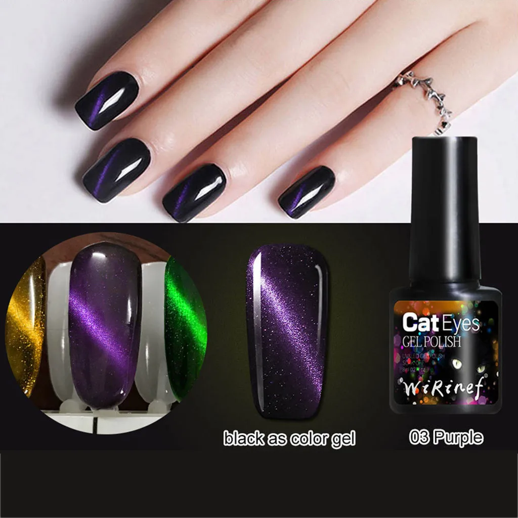 Holographic Glitter Magnetic Gel Magnet Cat Eye Nails Polish Soak Off UV LED Varnish Nail Art Lacquer 8ml Semi Permanent LD | Красота и