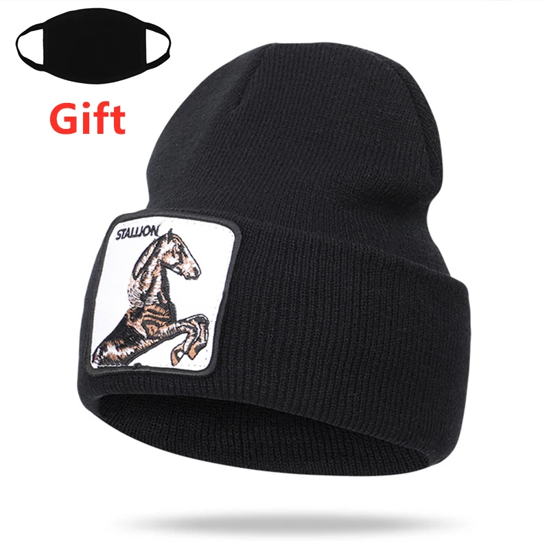 Маска в подарок конь жеребец шапочки skullies Животное Мужчины Женщины мальчик