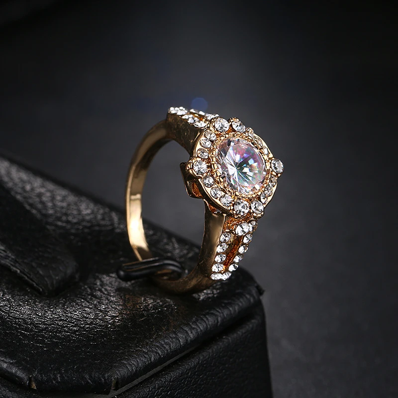 Роскошные высококачественные женские кольца Crytal CZ Anillos Mujer цвета розового золота