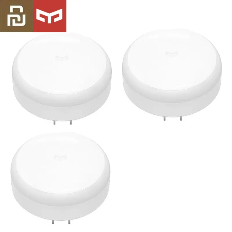 3Pcs US Plug Xiaomi Youpin Yee светильник, умный индукционный Ночной светильник с датчиком Huaman Boday, светодиодный светильник для спальни, коридора - Цвет: 3Pcs US Plug
