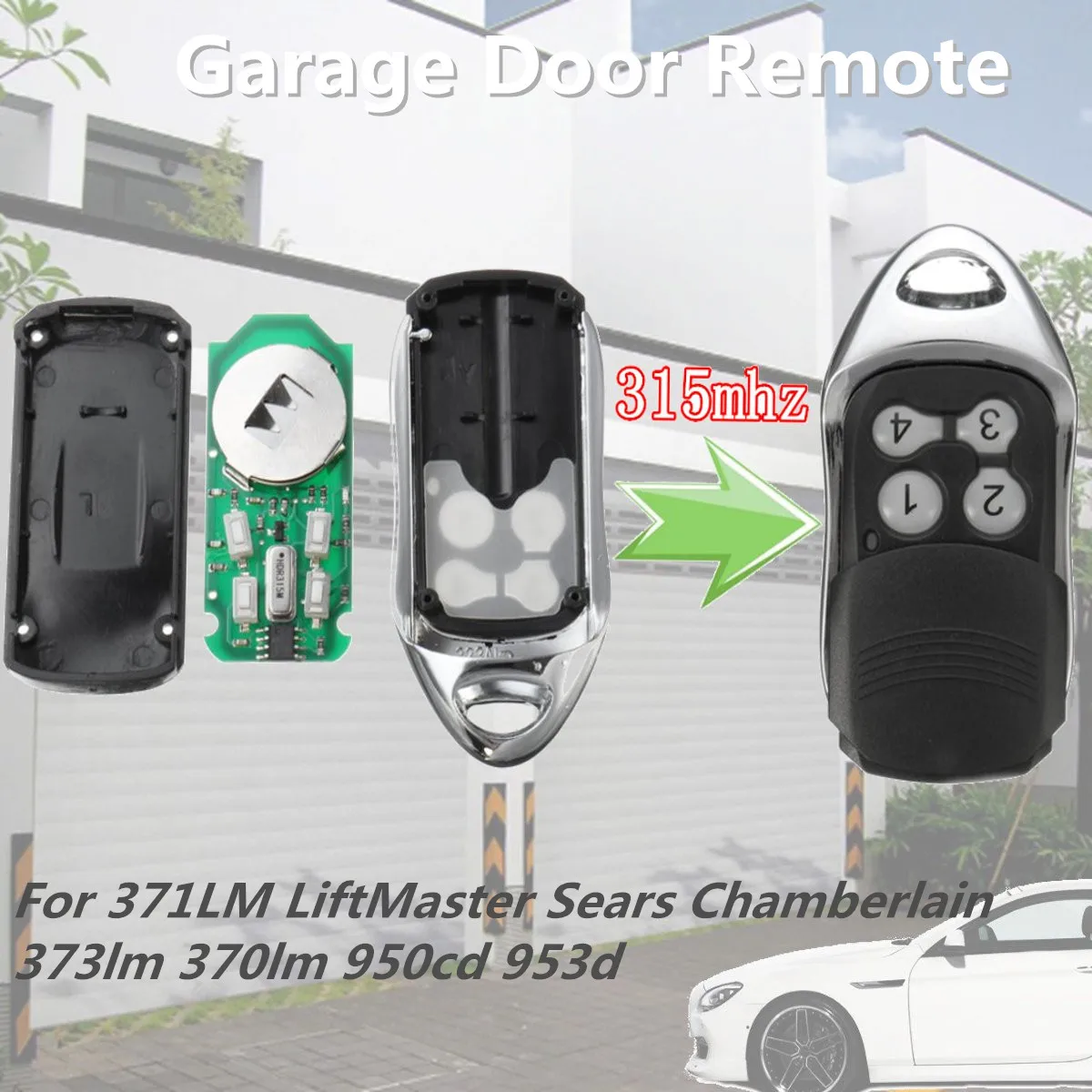 Пульт дистанционного управления гаражом с 4 кнопками для 371LM LiftMaster sear Chamberlain 373lm