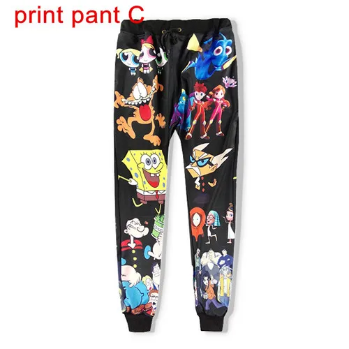 Print Pant C Брюки с рисунком из мультфильма; повседневные свободные спортивные брюки; женские брюки для бега в стиле хип-хоп; брюки для уличных танцев - Цвет: Print Pant C